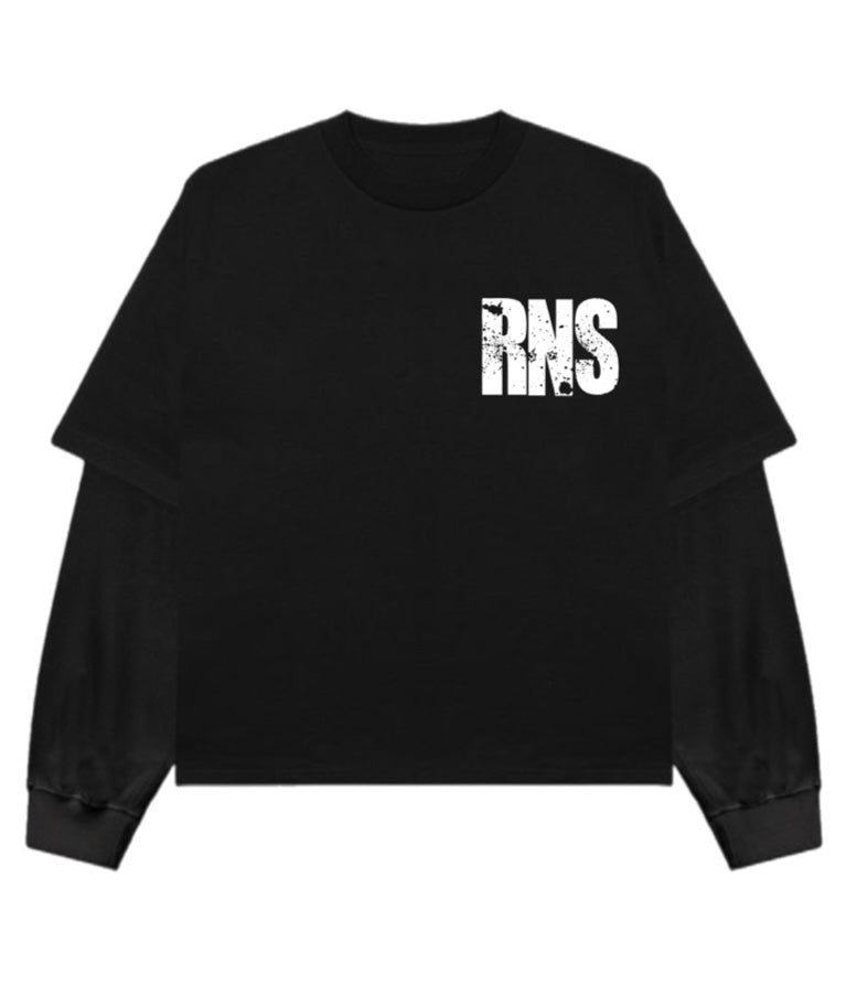 RNS Double Sleeve Acid Wash Shirt (Black)